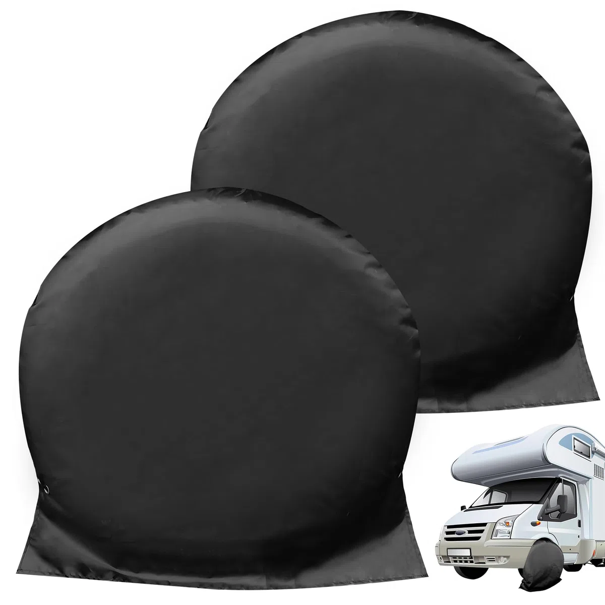 Fundas Protectoras para Ruedas de Caravana: WIYETY 2 Piezas Funda de Rueda 27"-29", Cubiertas de Rueda para Remolque for Caravan, Motorhome, Caravan, Black