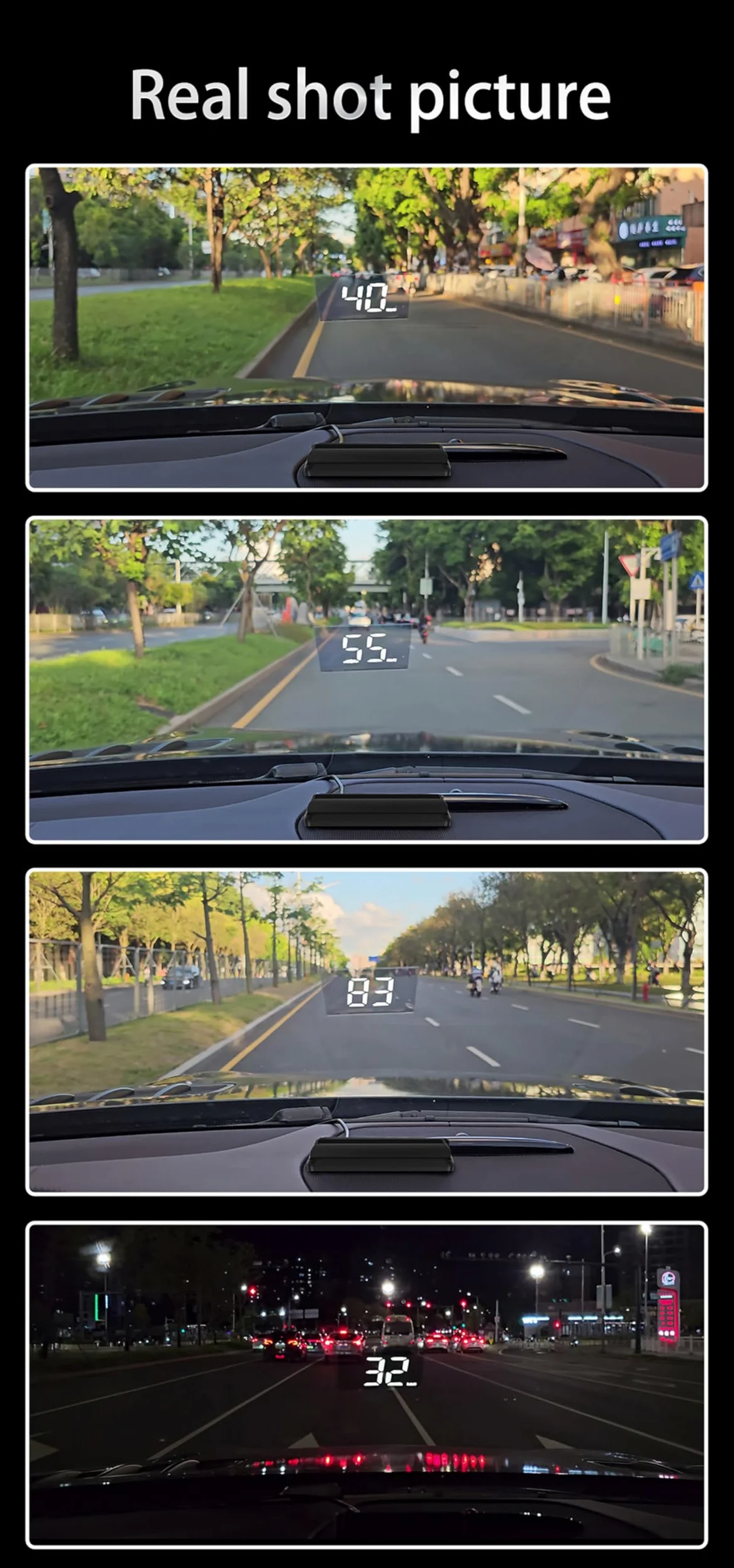 ELLENNE HUD Pantalla Holográfica Parabrisas GPS Velocidad Velocímetro W2 | HUD Head-Up Display con proyección holográfica en el parabrisas – GPS Display Velocímetro digital con aviso de velocidad W2