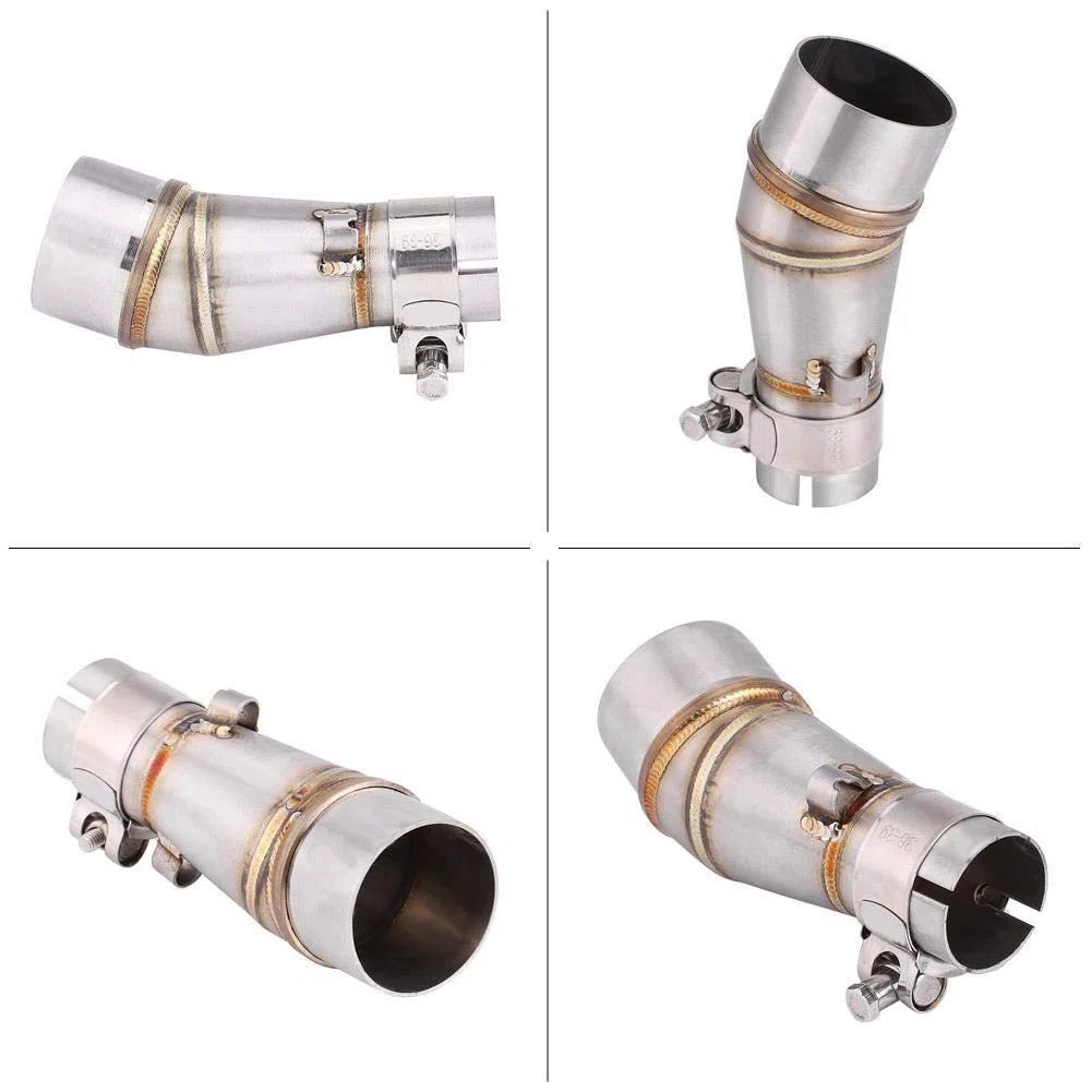 KSTE Tubo Medio de Escape de Motocicleta,Tubo de escape Middle Link y Adaptador de Tubo de Escape, Conector de Tubería de Enlace Medio de Escape de Motocicleta for Kaw-wasaki Z250 Ni-inja 250 13-16