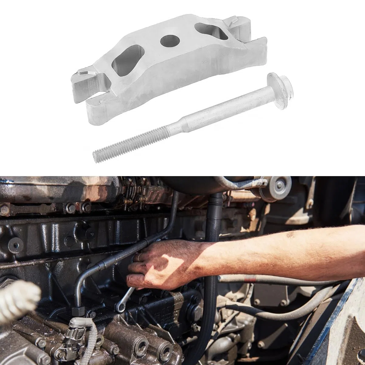 Juego de abrazaderas para inyectores de combustible con soporte para boquilla de rosca y abrazaderas para tubos compatible con VW WHT004739 03L130216