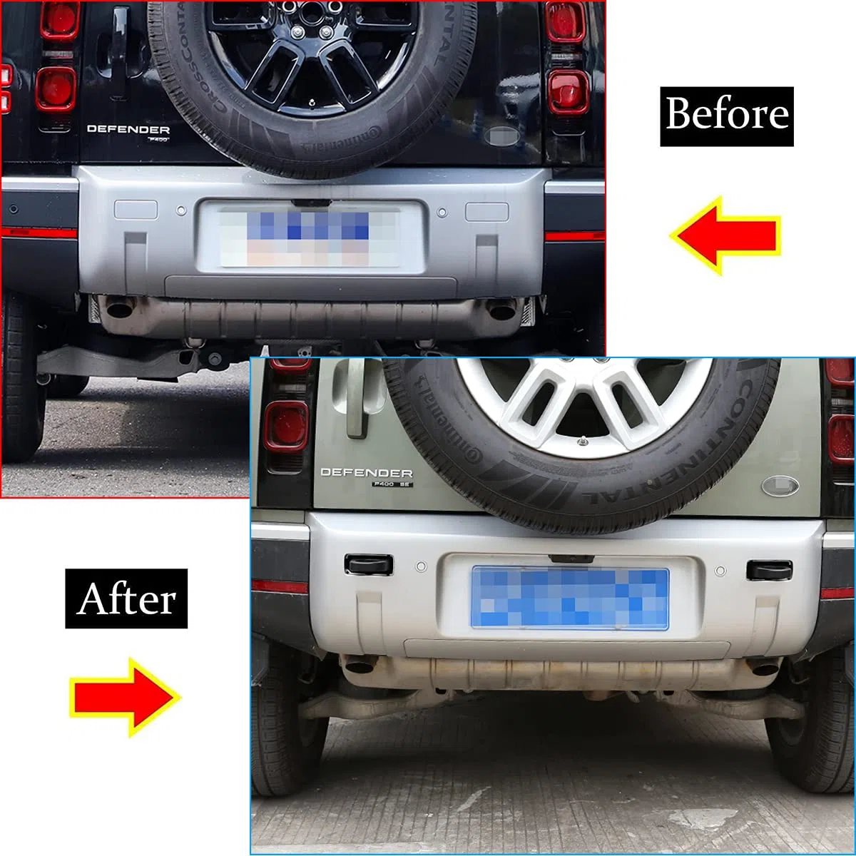Gancho de remolque de aleación de aluminio resistente para LR Defender 90 110 2020-2022 Kit para accesorios de remolque (2 unidades, negro)