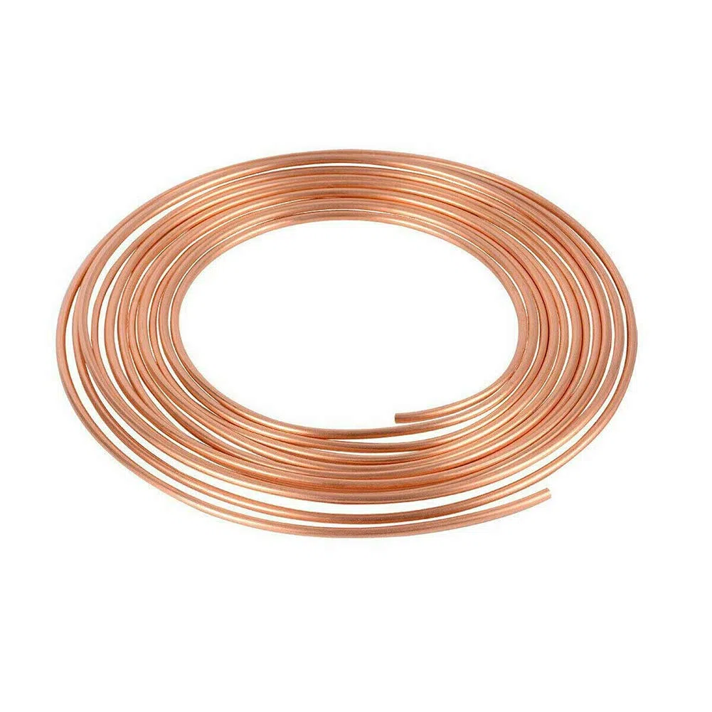 Tubo de freno de cobre de níquel Tubería de 25 pies 1/4 "Kit de línea de manguera de freno de repuesto de coche