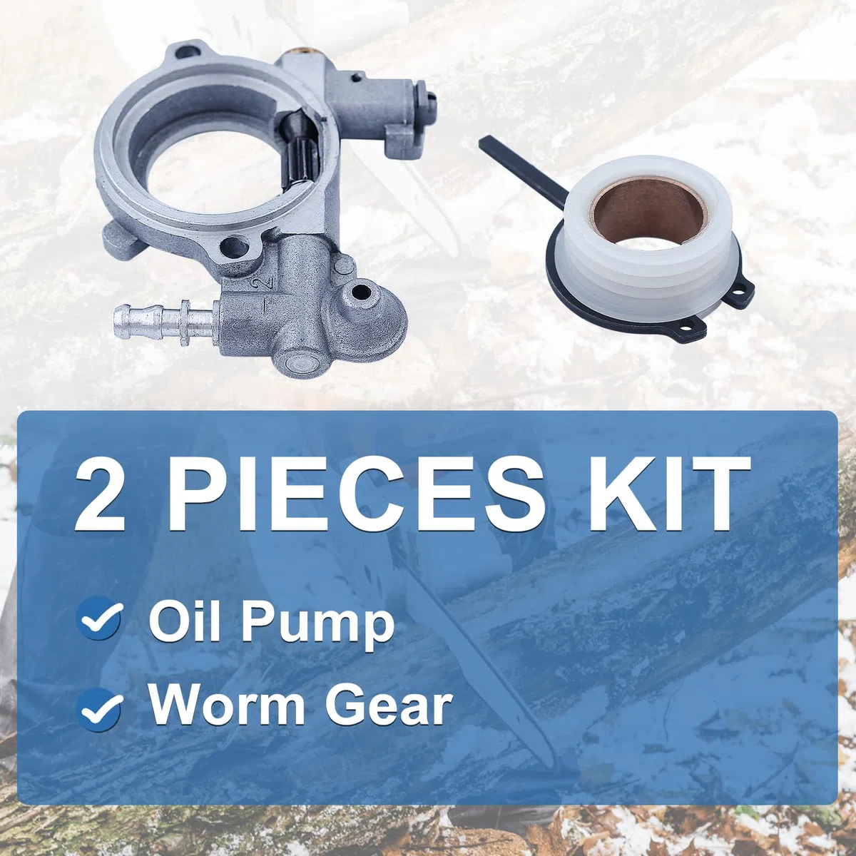 Bomba de Aceite para STIHL 024 AV MS 260 MS 240 Serie Motosierra, AUMEL Bomba Aceite con Engranaje de Tornillo Kit de Repuestos, Reemplaza 1121 007 1043