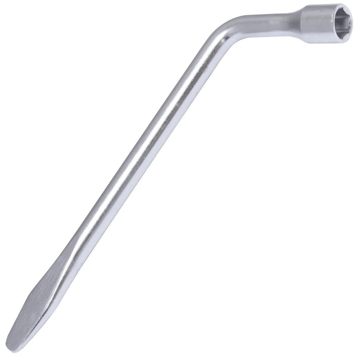 AERZETIX - C68472 - Llave de desmontaje rueda 17mm en ''L'' 295x95x25mm con 6 lados con manija destornillador plano - en acero Cr-V
