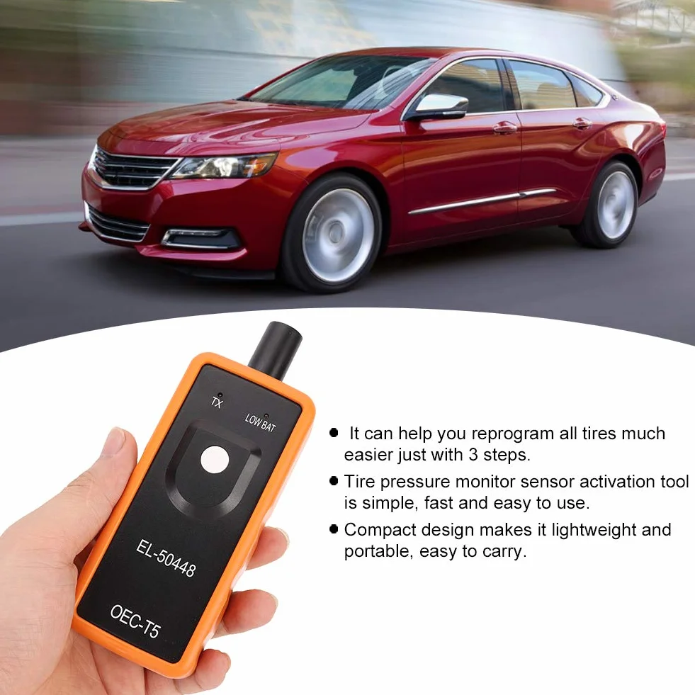 Herramienta de Reaprendizaje TPMS, Sensor Universal de Monitor de Presión de Neumáticos de Coche, Herramienta de Activación de Reaprendizaje de Reinicio TPMS, Herramienta de