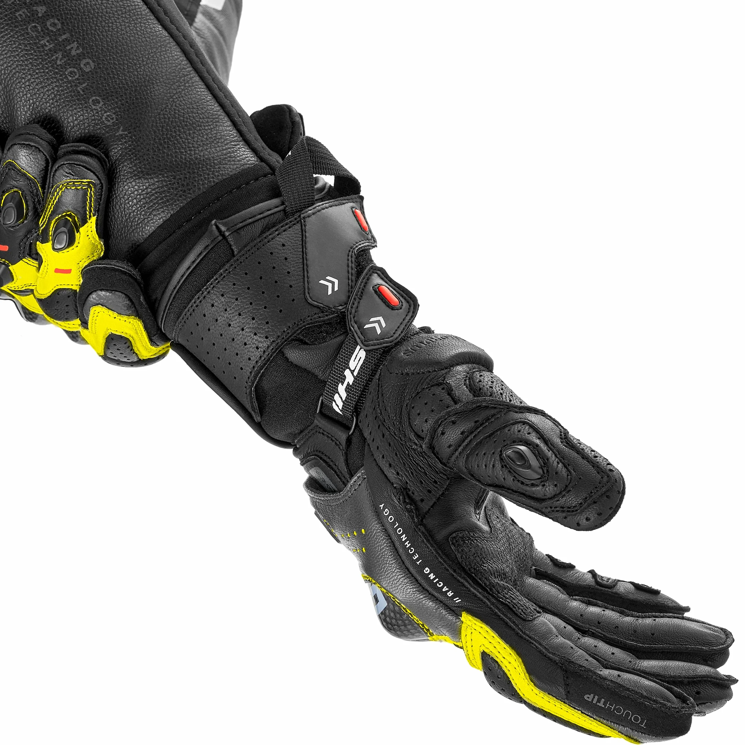 SHIMA RS-3 Guantes Moto Mujer Cuero Homologados Largo Verano Motos Guante Ventilado Certificatos Con Protección Motorista Racing Protecciones Ventilación Verão (Femenino, Negro, XS)
