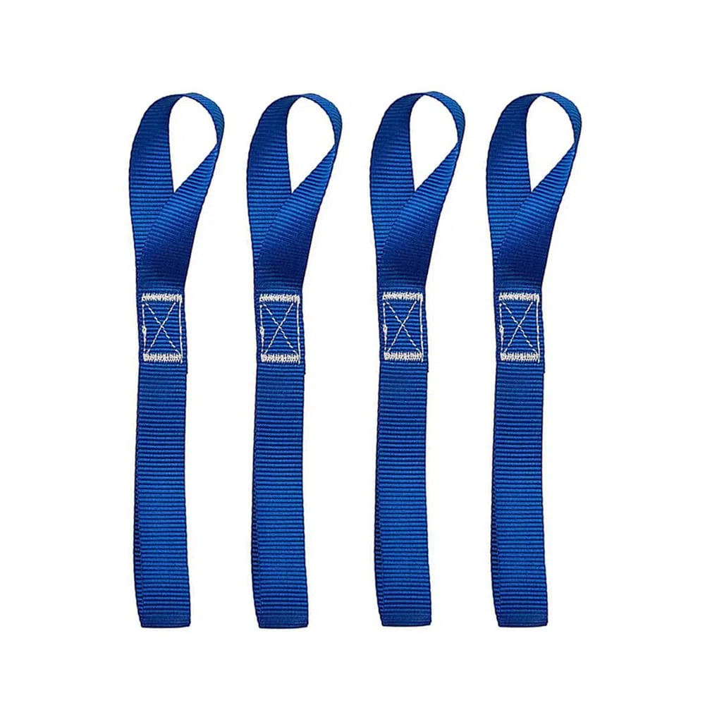 4 x correas de amarre de lazo suave, 2,5 x 40 cm, correas de carga de nylon de alta resistencia, 800 kg de carga para ATV, UTV, motos, scooters, camping, escalada, colgar [azul]