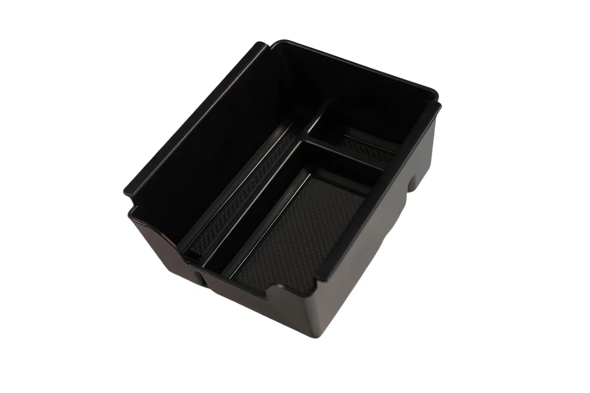Bandeja para Consola Central Compatible con Dacia Duster 3 2024-2025 2026 Caja de Almacenamiento Reposabrazos con Tapete Antideslizante, Accesorios de Organizador para Coche (Negro)
