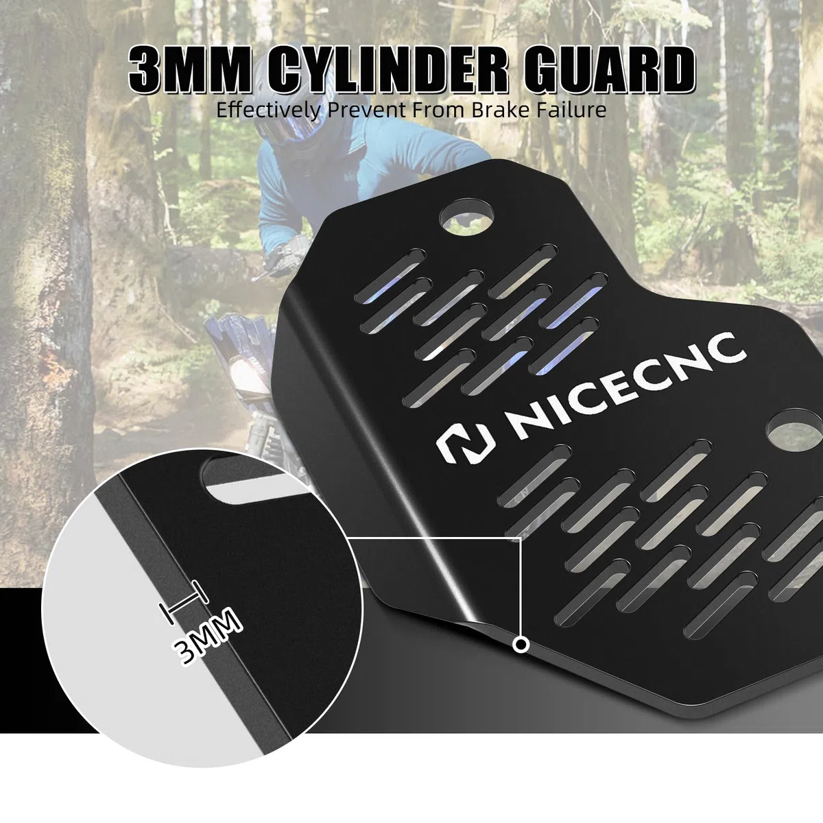 NICECNC Cubierta de protección del Cilindro Maestro Trasero Negro Compatible with Raptor 700 YFM700 2006-2011 2013-2026, Raptor 700R YFM700R 2012 2016-2026, YFZ450R, YFZ450X, Ver Accesorios