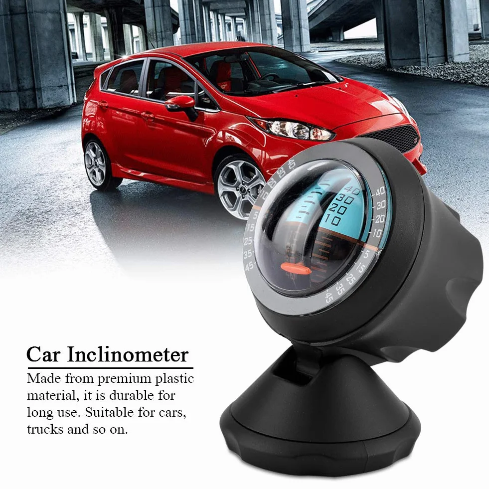 Inclinómetro de coche indicador de pendiente herramienta de equilibrio de gradiente con rotación de 360 grados para coche/vehículo