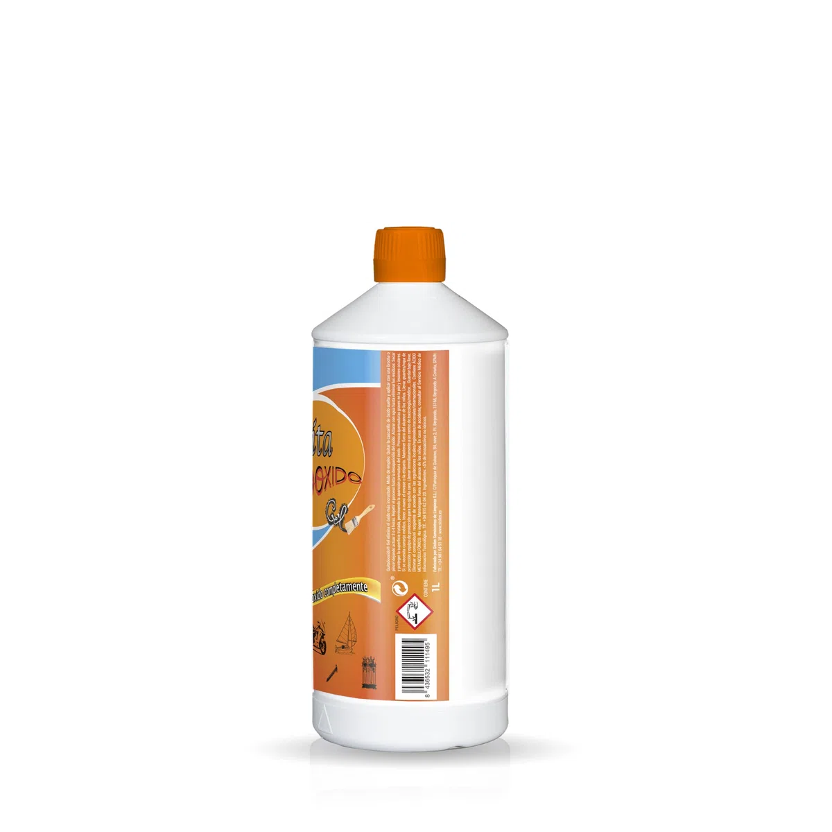 Sisbrill QuitaOooxido Gel Eliminador Óxido y Manchas Oxidación - Tratamiento de Coches, Motos, Náutica, Suelo y todo tipo de Metales - 1 Litro