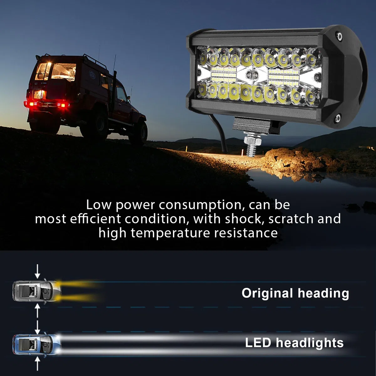 Vegena 2pcs Faro Trabajo LED, Focos De Coche 12v Foco LED, 240w Faros Auxiliares De Moto, Focos Led Trabajo Tractor Foco De Trabajo LED IP67 Para Automóviles, UTV, ATV, Camiones, Motos, Barco