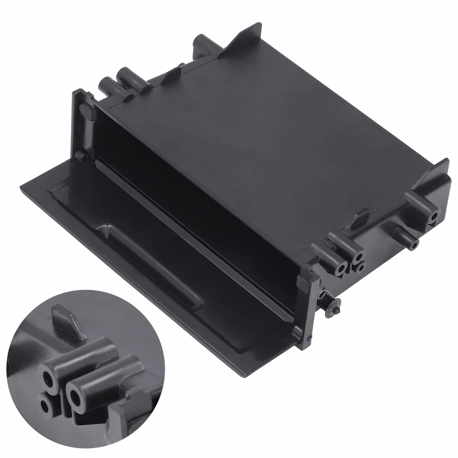Caja de Almacenamiento de Radio 1DIN para, Organizador Interior ABS Negro, Multi Aplicaciones