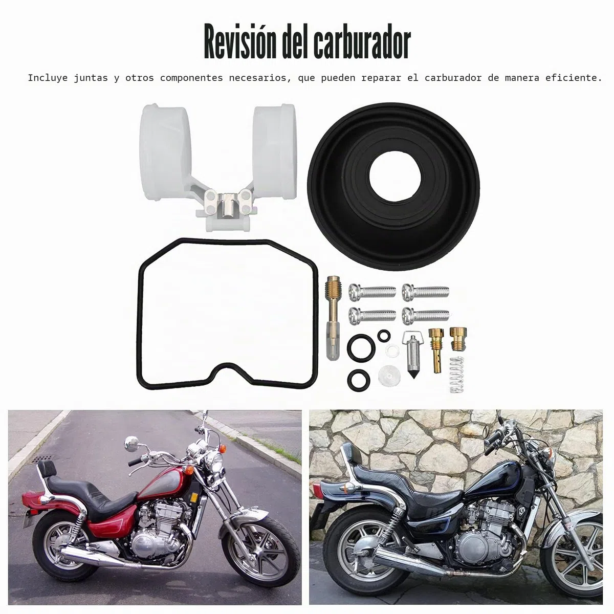 BIKING Reparación de carburadores, 2 juegos de reparación de carburador, kit de reparación de carburador, compatible con Kawasaki Vulcan 500/EN500 1991-1995