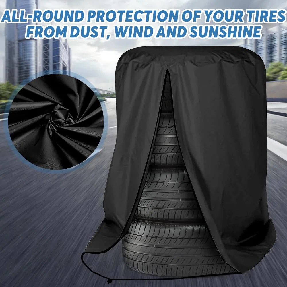 Bolsa para 4 Neumáticos Universal, 80 x 115cm Funda Protectora para Neumáticos Impermeable de Coche Prueba Polvo Temporada Bolsa de Almacenamiento Cubierta Grande de Rueda Repuesto Protectora