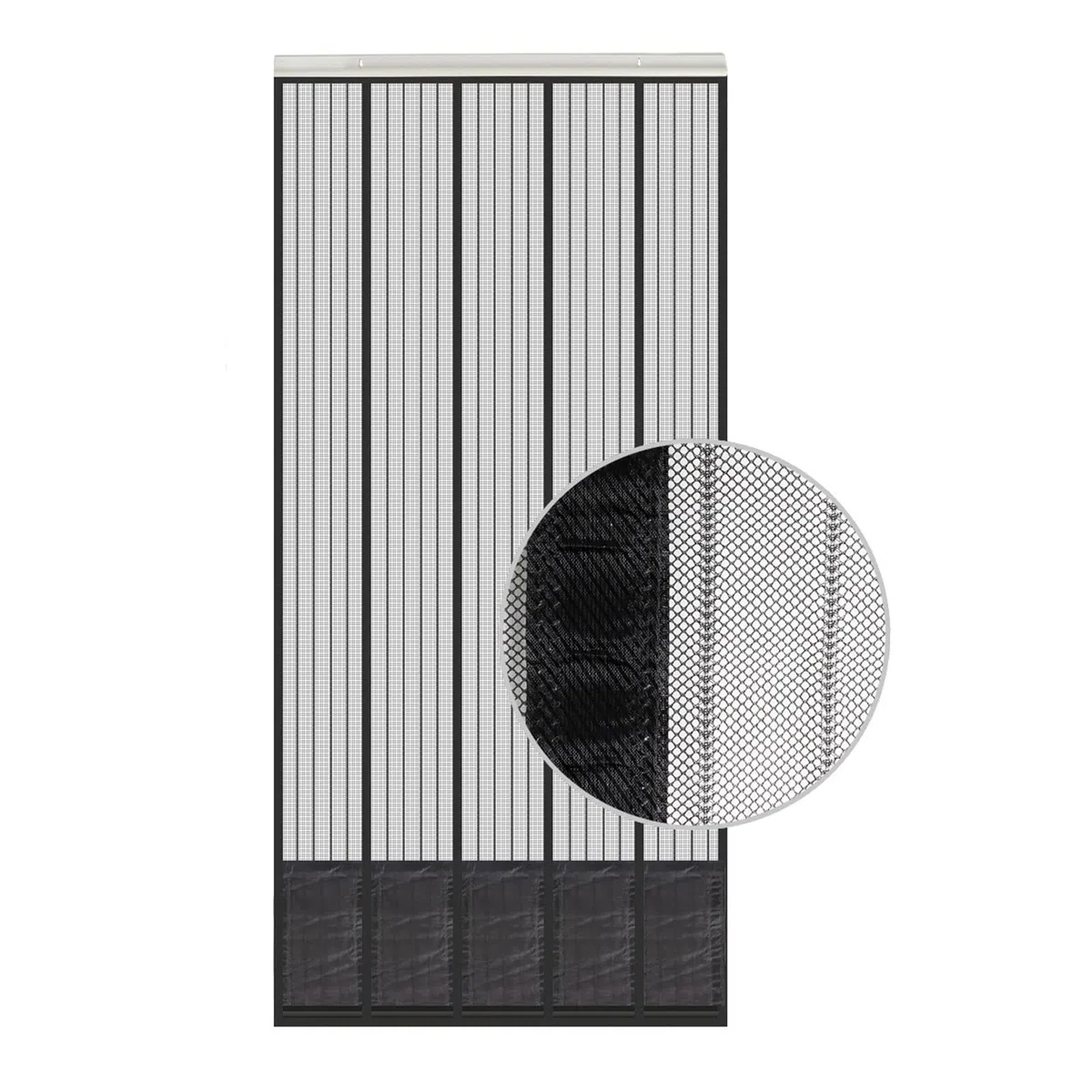 Mosquitera para Puerta con listón de Refuerzo (185 x 65 cm, Anchura y Longitud Ajustables)