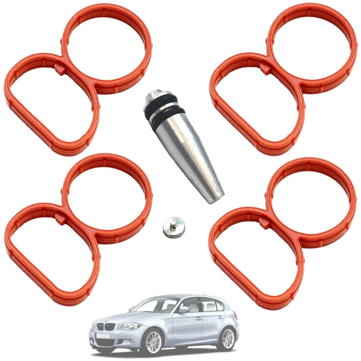Twowinds - Tapón de Cierre para Anular Palomillas del Colector de Admisión 11618507239 Compatible con BMW E81 E87 E88 E82 E90 E60 - Motores N47-11617801438 - 4 Cilindros (lote de 1 tapón y 4 juntas)
