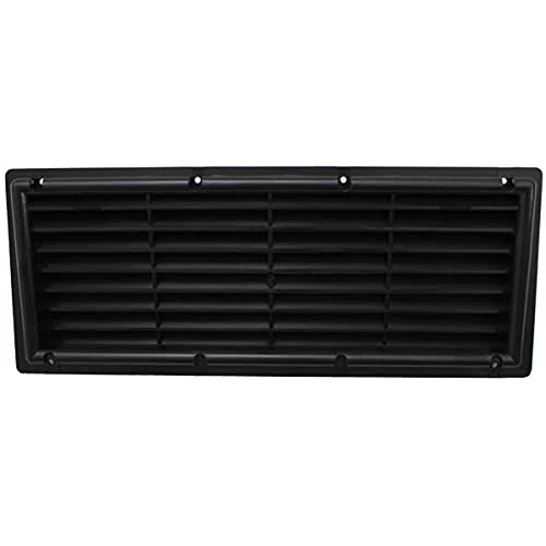 Rejilla de ventilación para frigorífico, caravana, caravana, barco, 374 x 148 mm, color negro