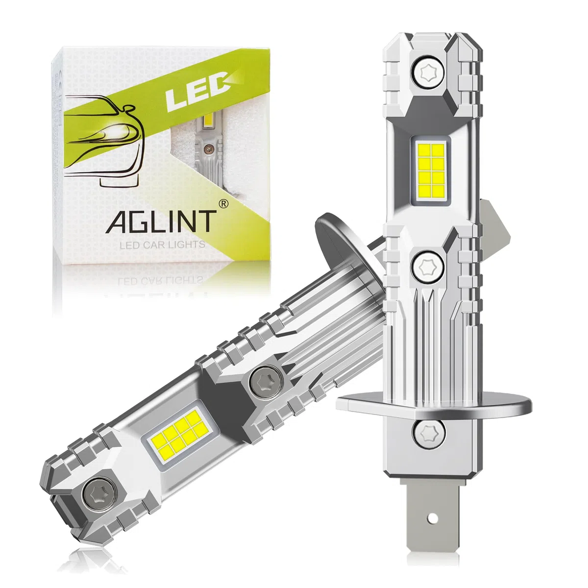 Bombillas H1 LED Sin Polaridad Super Brillante 1:1 Mini Diseño Lámpara Coche H1 LED Faros Luz Alta y Luz Baja Sustitución Halógena Plug and Play 6500K Blanco