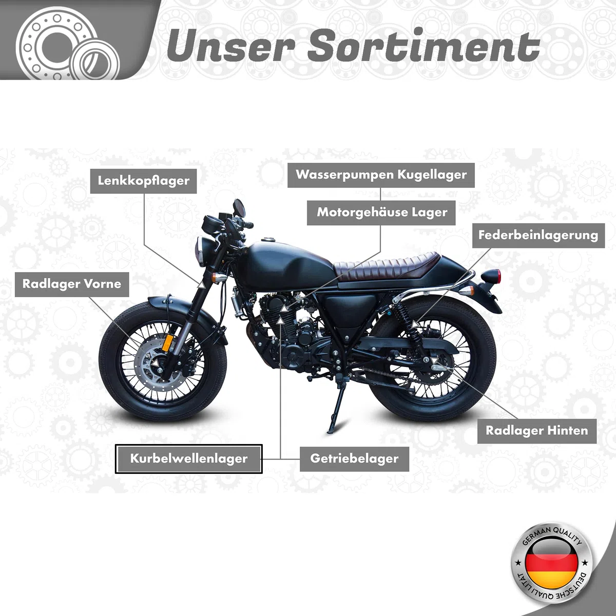 Cojinete del cigüeñal compatible con Aprilia AMICO AREA-51 GULLIVER RALLY SONIC SR