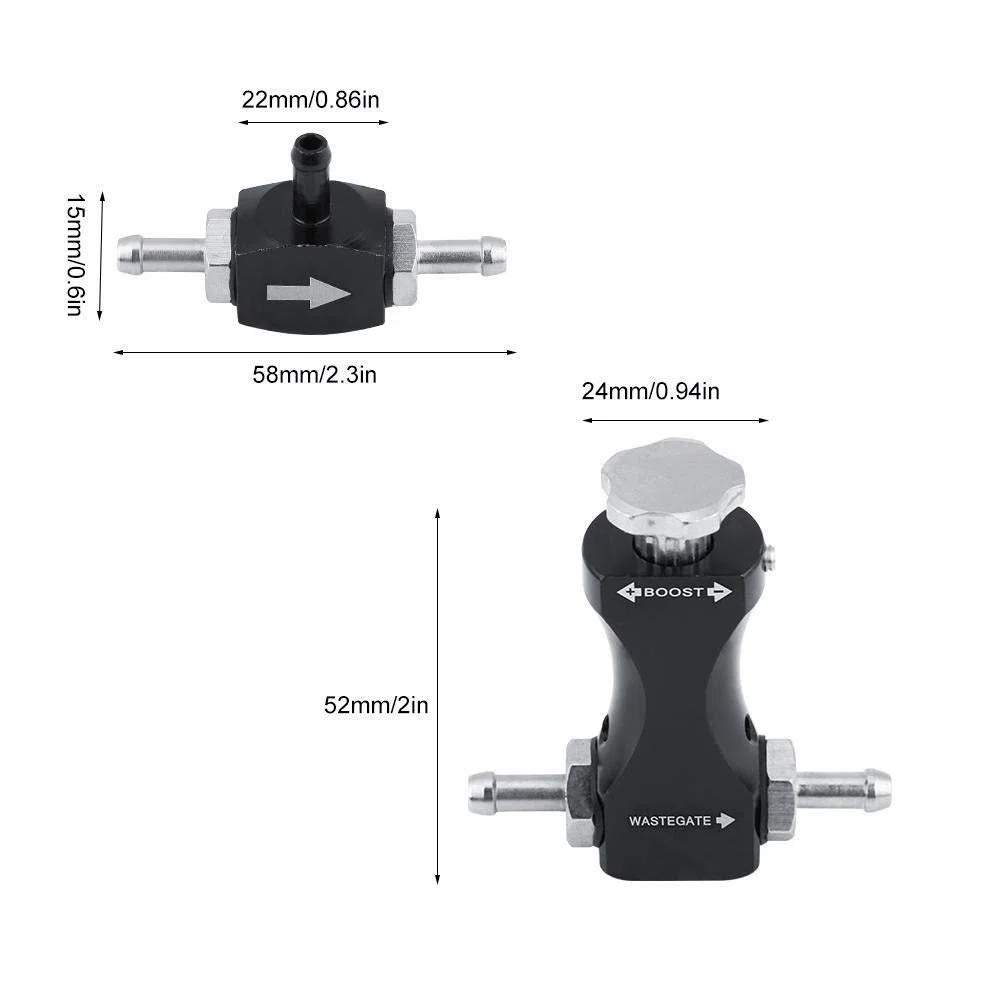 KSTE Ajustable Bilateral Turbo T Válvula de Purga, Manual Boost Controller Kit, Válvula de Control Manual Regulador Universal para el Coche Turbolader Accesorios