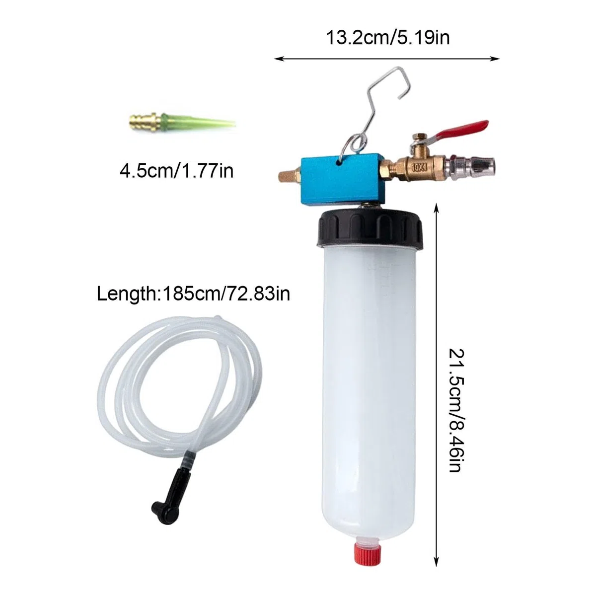 Extractor de fluidos automotrices - Purgador de frenos universal, evacuador neumático | Para coches, motocicletas, camiones, RV, SUV, bomba de cambio de, mantenimiento al vacío, tanque de succi