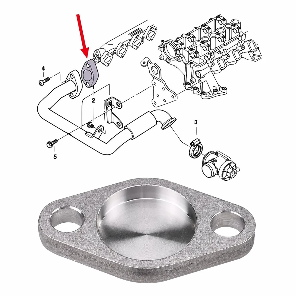 Kit placas bloque ciego válvula EGR, reemplazo duradero con junta incluida, kit reparación EGR 8 mm, for mecánicos profesionales y aficionados en mantenimiento automotriz