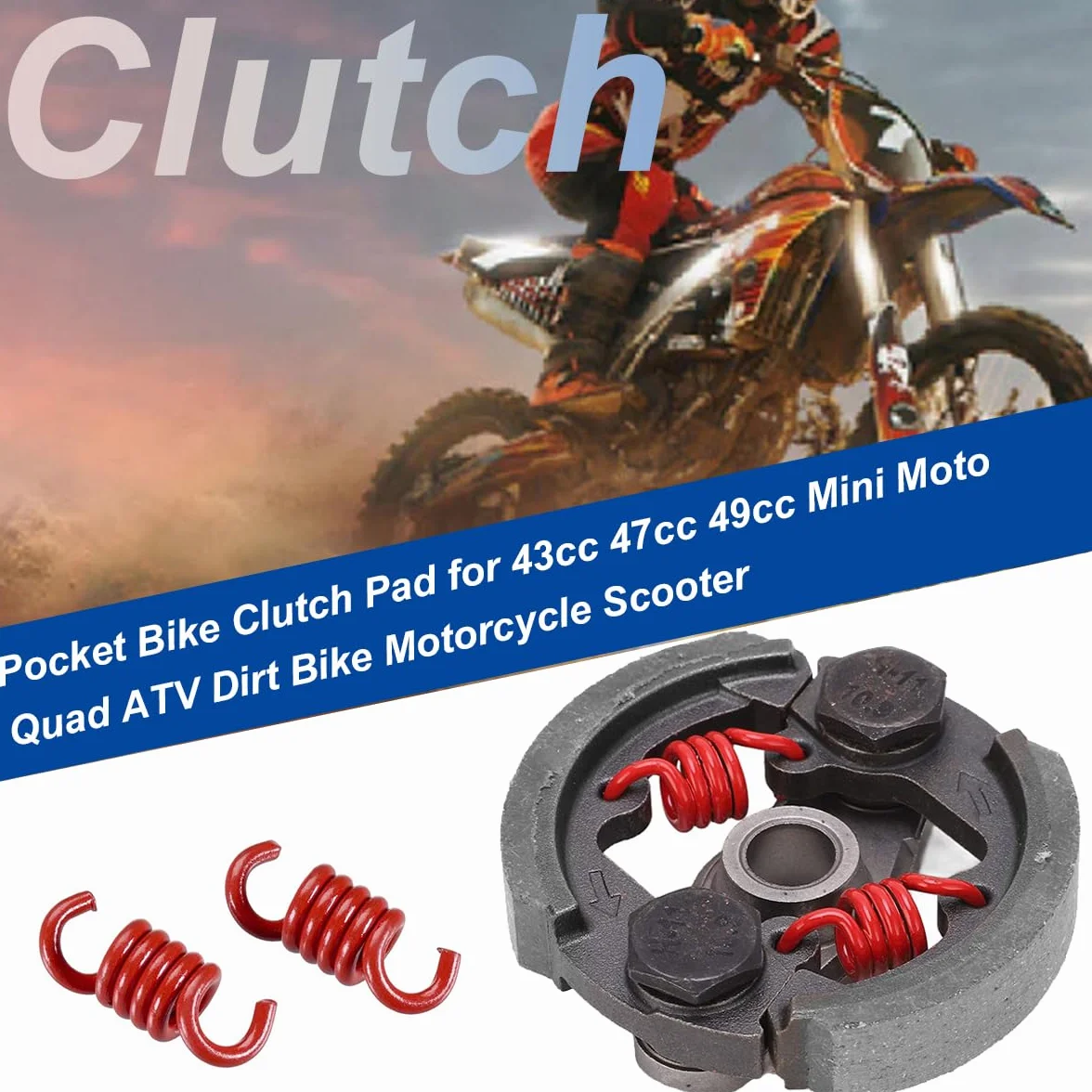 ZAMDOE Recambio de Embrague de muelles para Pocket Bike 2 para 43 CC 47 CC y 49 CC de 2 Tiempos Motores minimotos quads Motos Todoterreno Motos de Cross Scooters y Accesorios de Embrague para Motos