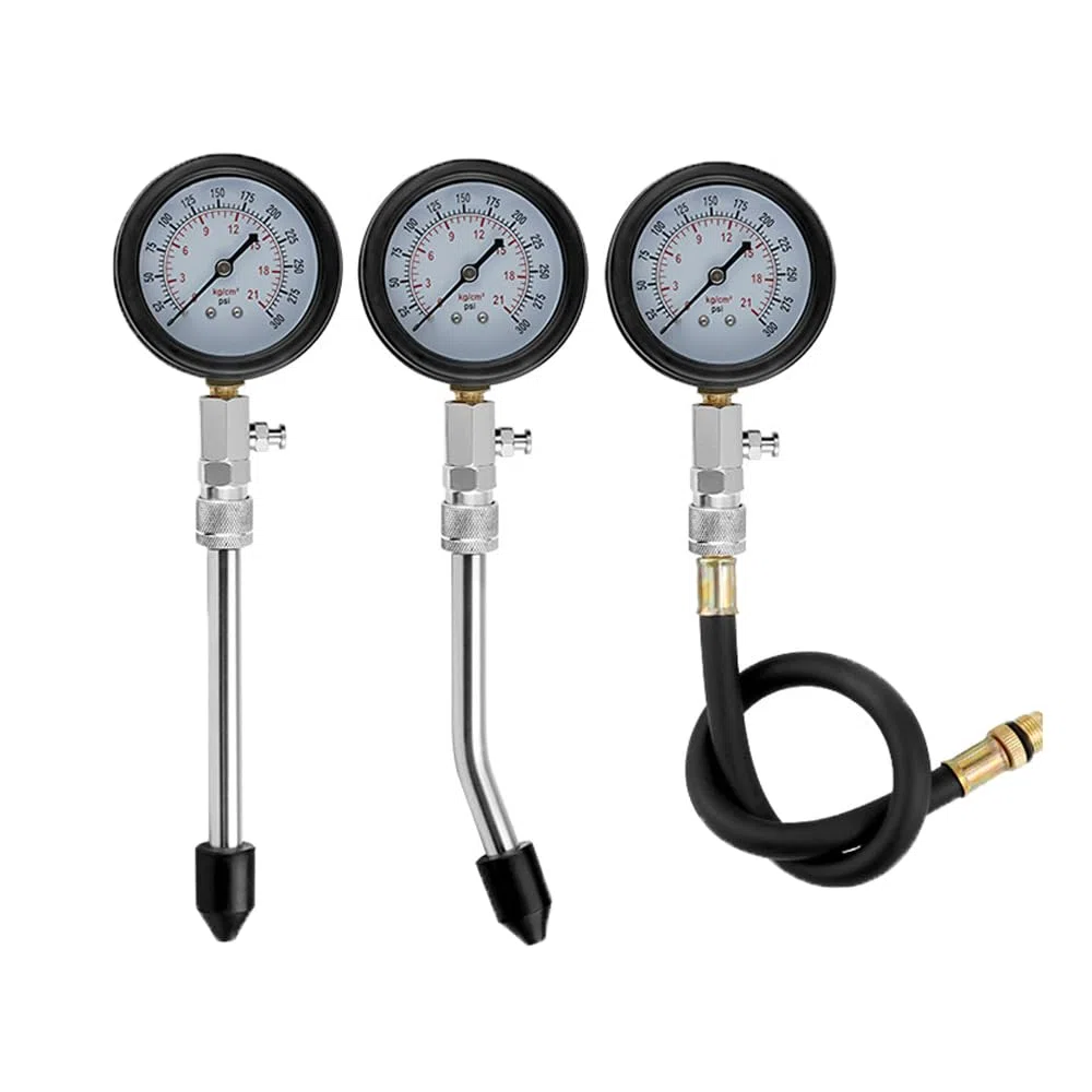 Ninabei Comprobador de compresión de cilindros para motores de gasolina test rápido y preciso medidor de compresion motor con adaptadores M10 M12 M14 M18 presión 20bar/300psi para coches motos y cami