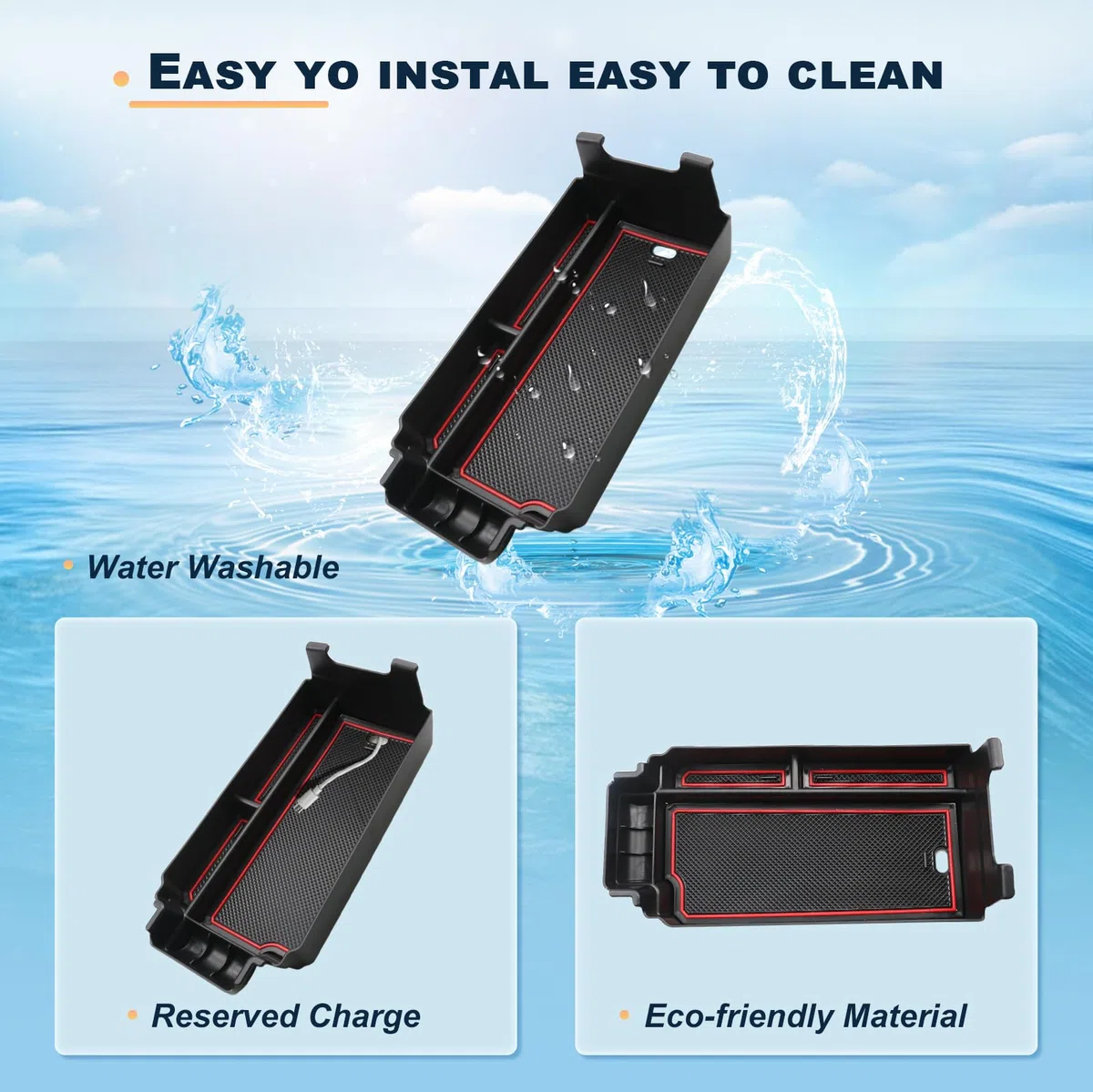 BIXUAN T33 Compatible con Nissan X-Trail T33 4 Gen 2022-2025 2026 Consola Central Caja de Almacenamiento con Alfombrilla Antideslizante Compartimiento Accesorios Compartimiento Compartimiento