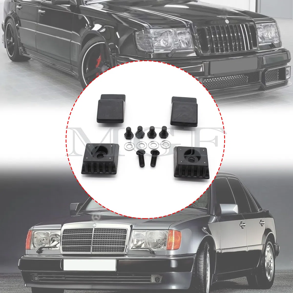 4 topes de tope para portón trasero con tornillos de repuesto compatibles con Mercedes W124 A124 C124 S124 S124 Tope para maletero de coche, cronómetro de goma A1247580144 1247580144