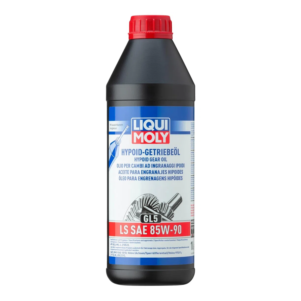 LIQUI MOLY Aceite para engranajes hipoides (GL5) LS SAE 85W-90 | 1 L | Aceite de engranajes | Aceite hidráulico | 1410