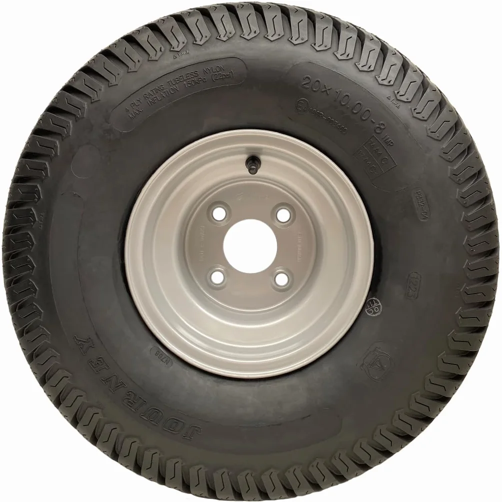 Parnells - Kit de Remolque Cuádruple para ATV - 4 Piezas de Neumáticos y Ruedas Wanda, 20x10.00-8 + 4 Piezas de Buje PCD de 100 mm, eje Corto de 40x40 mm - 1800 kg, sin Enganche, Solo Todoterreno