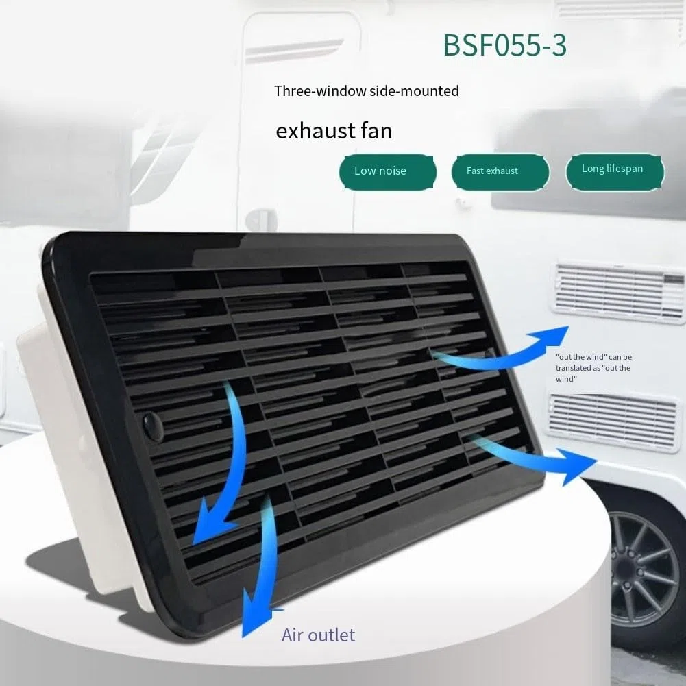 Rejilla de montaje para rejilla de ventilación de nevera de autocaravana, 483 mm x 186 mm, compatible con modelos que utilizan OE 62445480, material ABS, diseño resistente a la intemperie