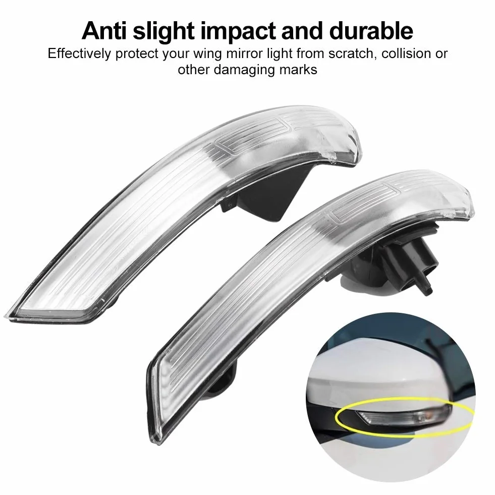 Jadeshay Indicador del Espejo Retrovisor,1 Pareja Izquierda y Derecha Retrovisor Luces de Giro Intermitente Indicador Lateral Espejo Compatible con 2008-2018