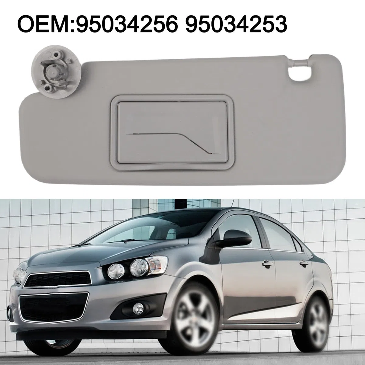 Parasol para Chevrolet Aveo Izquierda Derecha Reemplazo 95034256 95034253 Gris ABS Parabrisas Bloqueador de Parabrisas No Deformable Fácil de Instalar Interior del Coche (Izquierda)