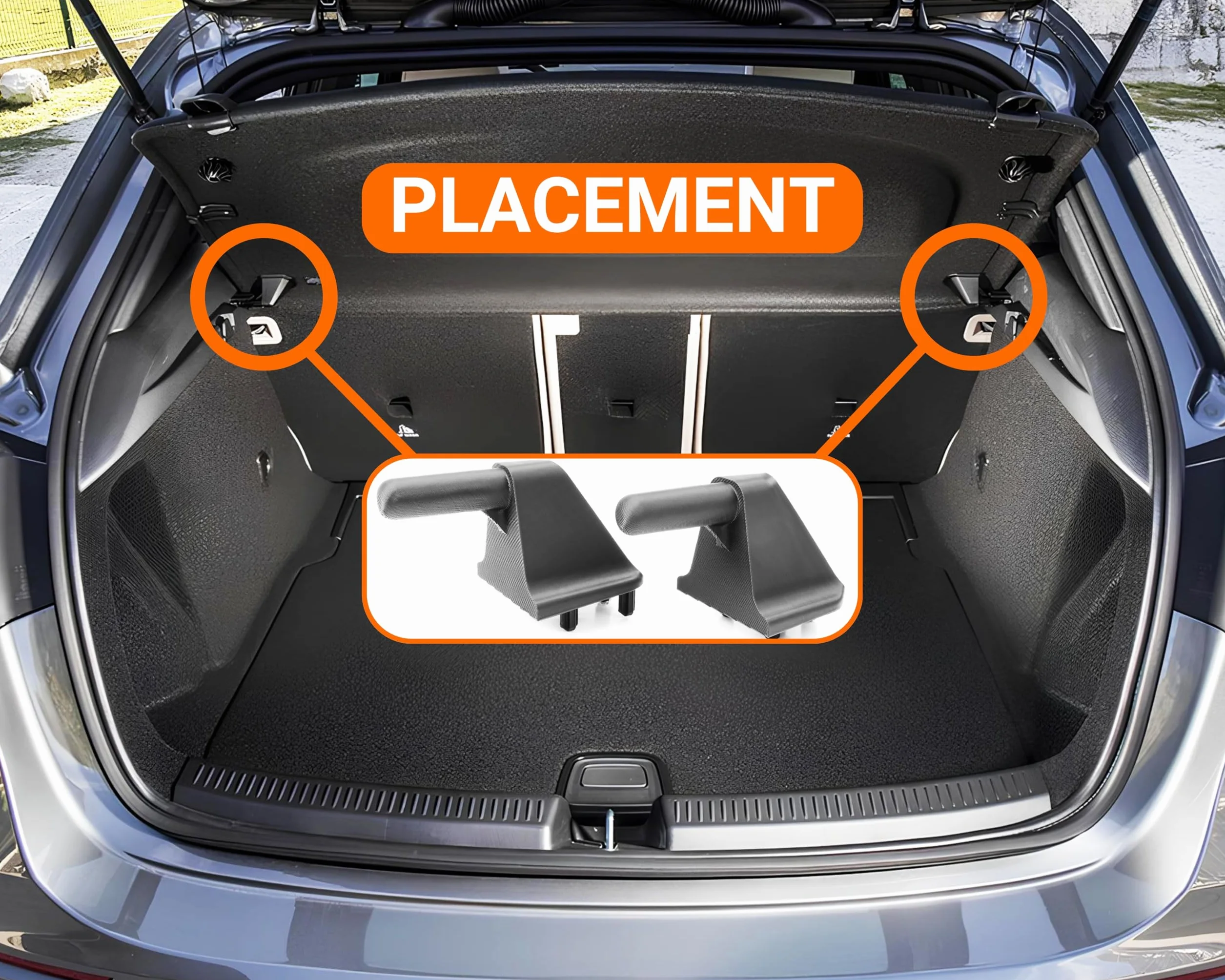 Ganchos de soporte para playa trasera - Compatibles con Mercedes Clase A W177 (2018+) y Clase B W247 - Kit de reparación de 2 piezas (derecha + izquierda)