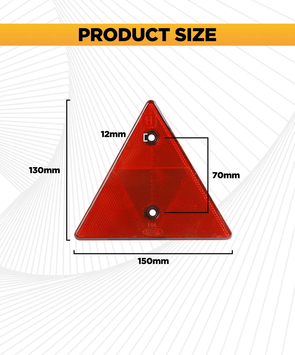 Flaconi 4PCS Triangulo de Remolque,Reflectores para Coche,Catadioptrico,Reflector Triangular,Remolque Triangular Reflectante,Triángulo Reflectantes para Automóviles,Remolques,Tractores,Camiones
