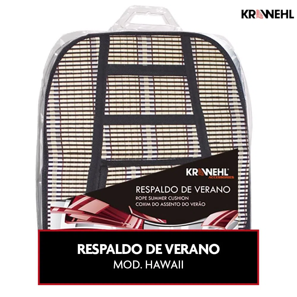 Krawehl - Respaldo para el Asiento del Coche - Respaldo de Verano - Evita el Sudor - Máxima Comodidad - Fabricado en Fibra Vegetal - Compatible con Todos los Asientos - Bambú y Negro