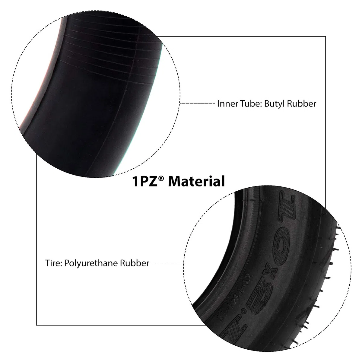 1PZ WMP-5RG Neumático y cámara de aire 10 pulgadas 10 x 2/2.125 para Patinete Eléctrico, silla da paseo, Cochecito Bebé - para Ruedas de 10 pulgadas