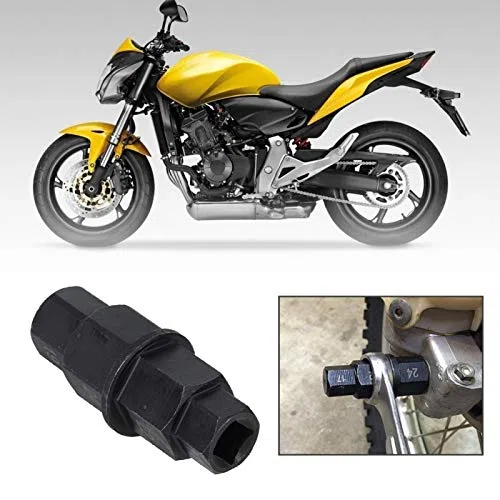 Qiilu Herramienta para Eje Hexagonal, Herramienta para Eje de Motocicleta, Herramienta de reparación de Llave para Eje de neumático de Motocicleta para Eje Delantero de 17 mm, 19 mm, 22 mm y 24 mm