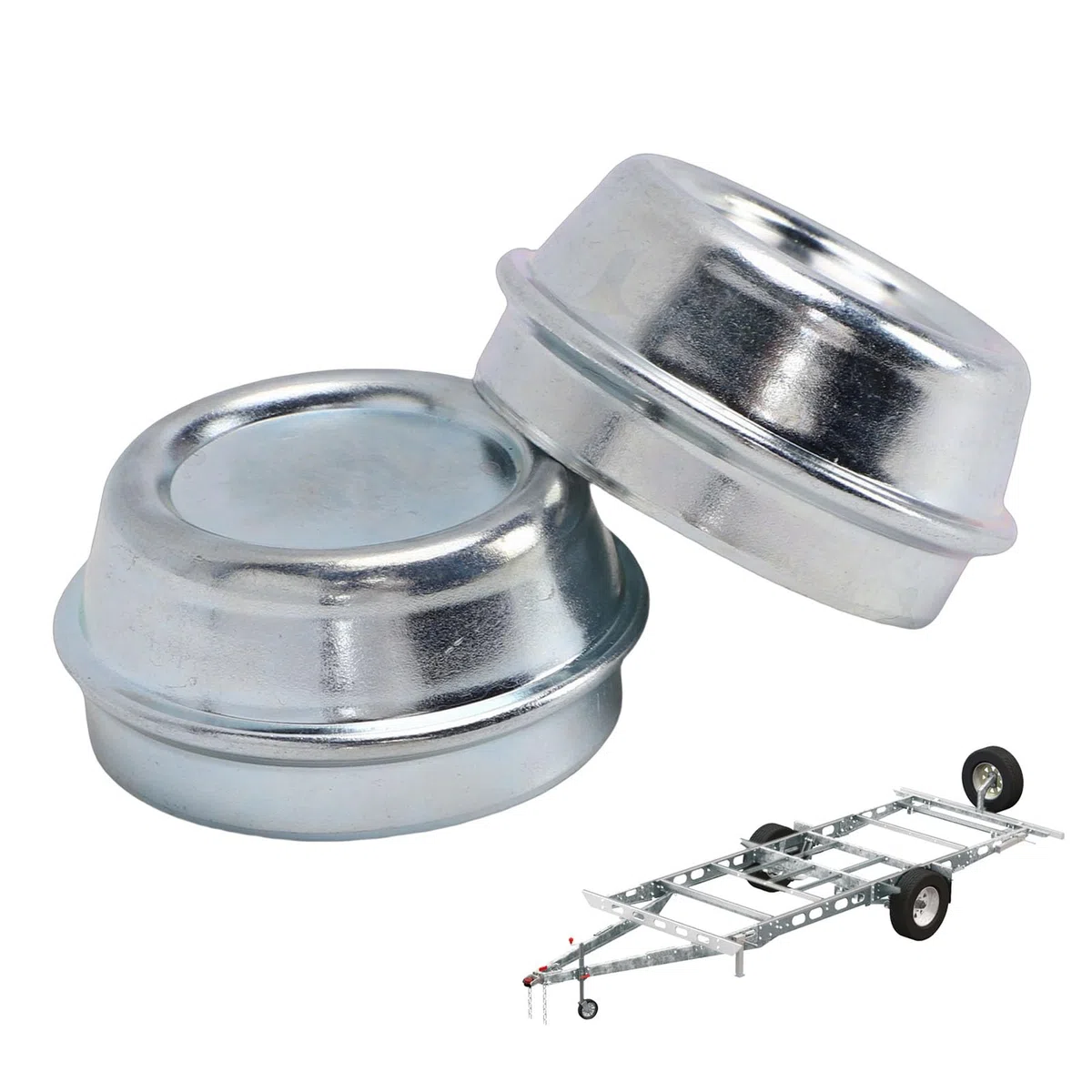 KIMISS Tapa Antipolvo para Eje de Remolque, Cubierta de Grasa de 48mm para Bujes de Rueda de Remolque Alko, Protección Duradera de Acero Galvanizado, 2 uds.