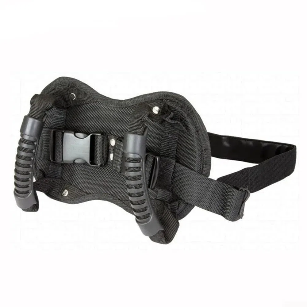 Correa de mano para pasajero de motocicleta, cinturón antideslizante ajustable con manillar para asiento trasero, color negro