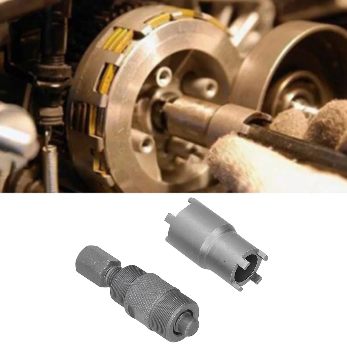 Kit de extractor de volante magnético de 2 piezas, 24 mm 27 mm y herramienta de llave de tuerca de bloqueo de embrague de 20 mm 24 mm para GY6 50CC 125CC 150CC