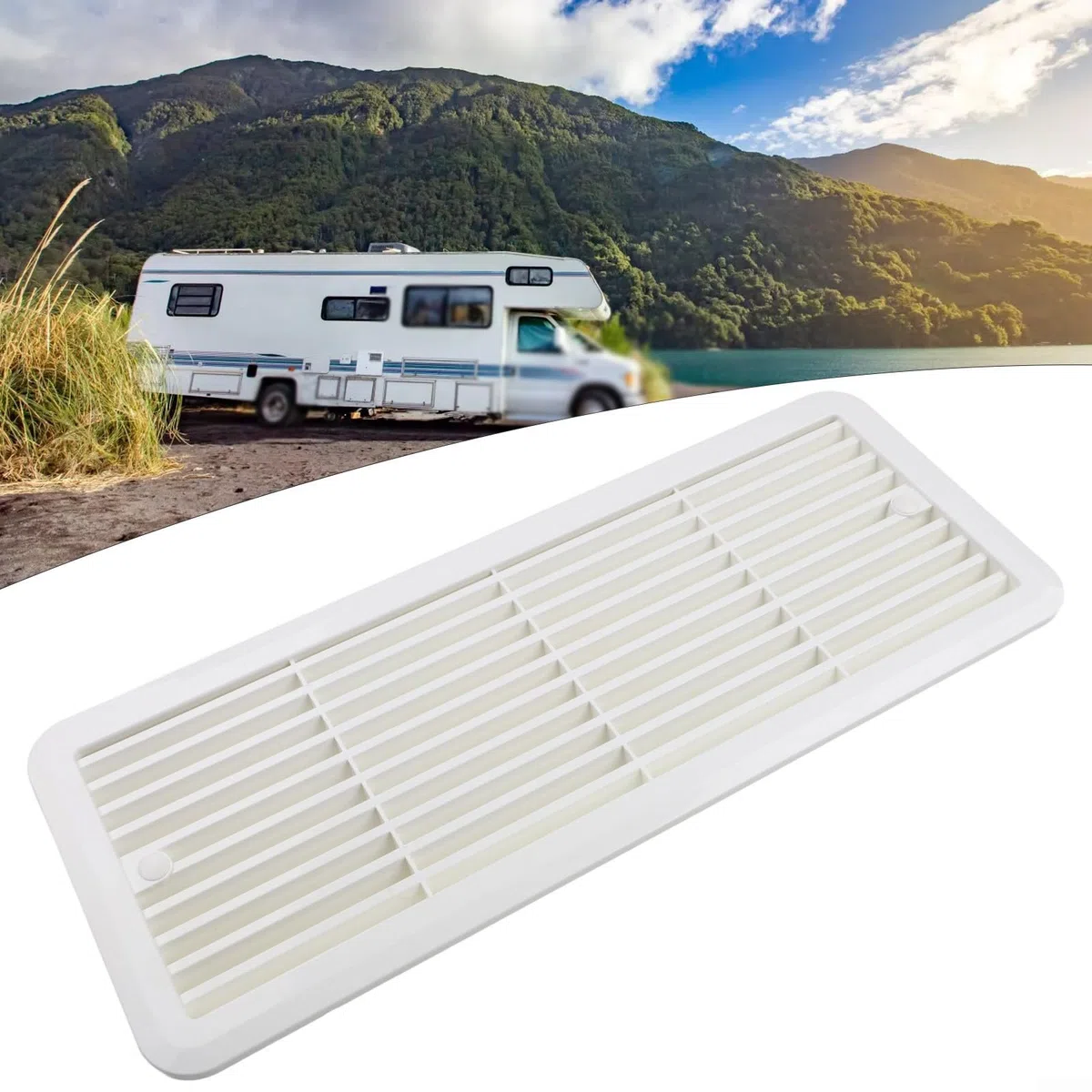 Thetford 62445480 - Rejilla de ventilación para refrigerador compatible con caravana, caravana, caravana, caravana, refrigerador, cubierta de ventilación ABS blanco negro (blanco)