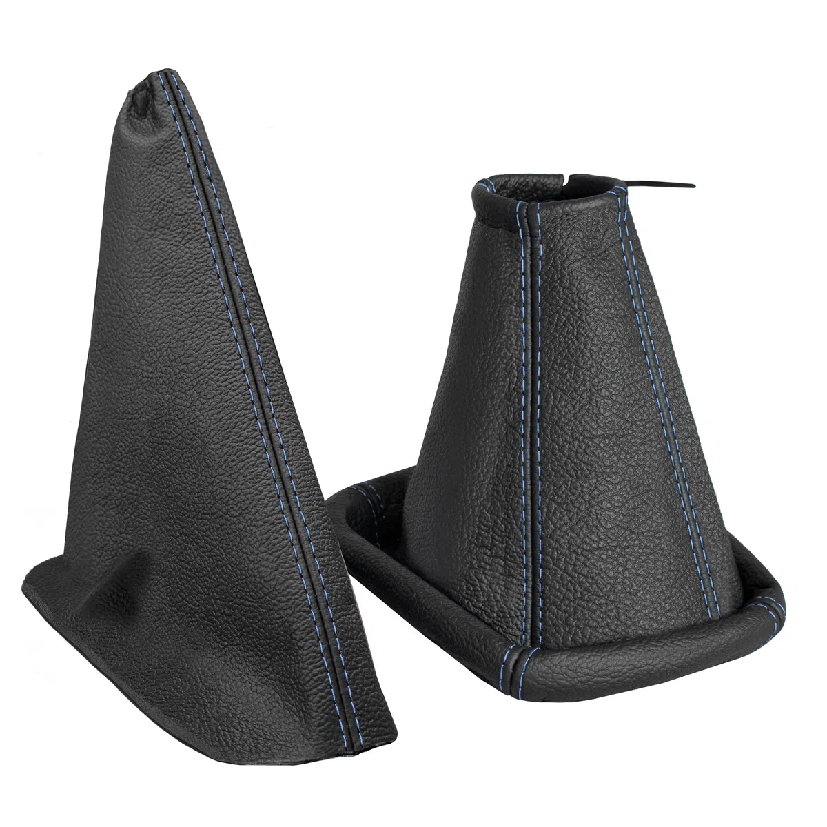 Funda palanca de cambios y Freno de mano - para Opel Corsa C 2000-2006 - negro azul - de cuero auténtico - de marchas manual - para transmisión manual - fuelle palanca de cambios - (A104-10)