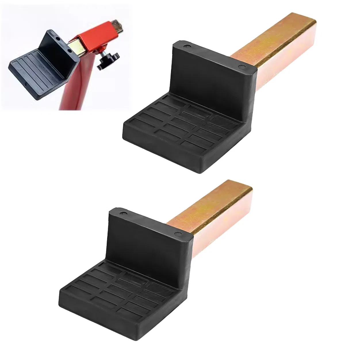 Soporte para motocicleta, soporte de garras para adaptador de balanceo, soporte de horquilla para soporte de montaje, gancho de trípode para elevador de motocicleta (tubo cuadrado L, 1 par)