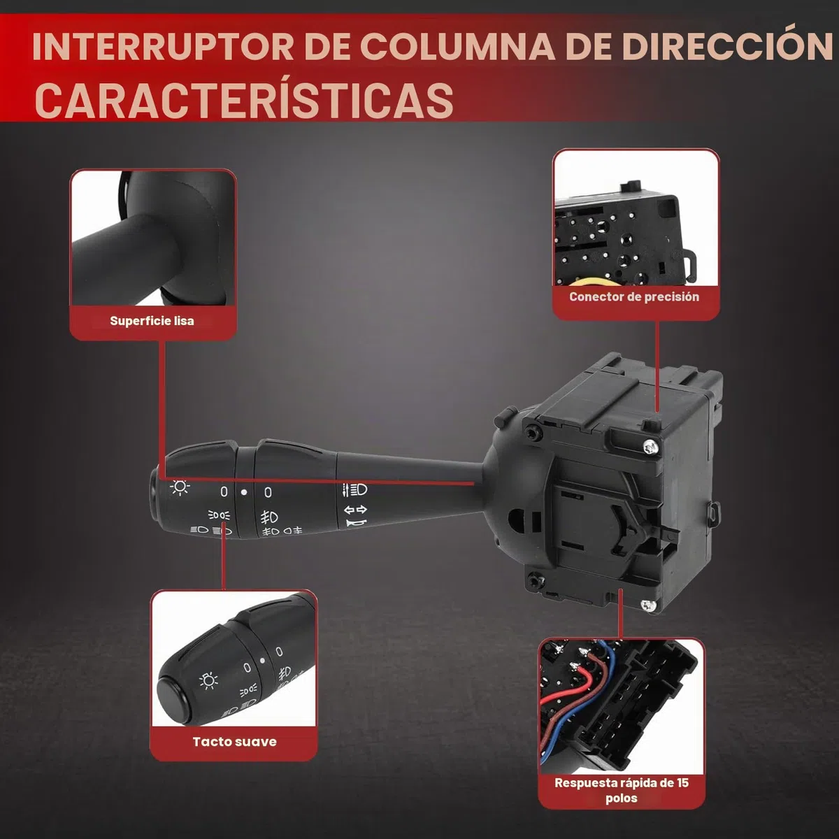 Interruptor de columna de dirección Dacia Dokker Duster Logan Lodgy Sandero Clio IV Interruptor de señal de giro Indicador de columna de dirección 8201167988 681726046R 255405056R 255400337R
