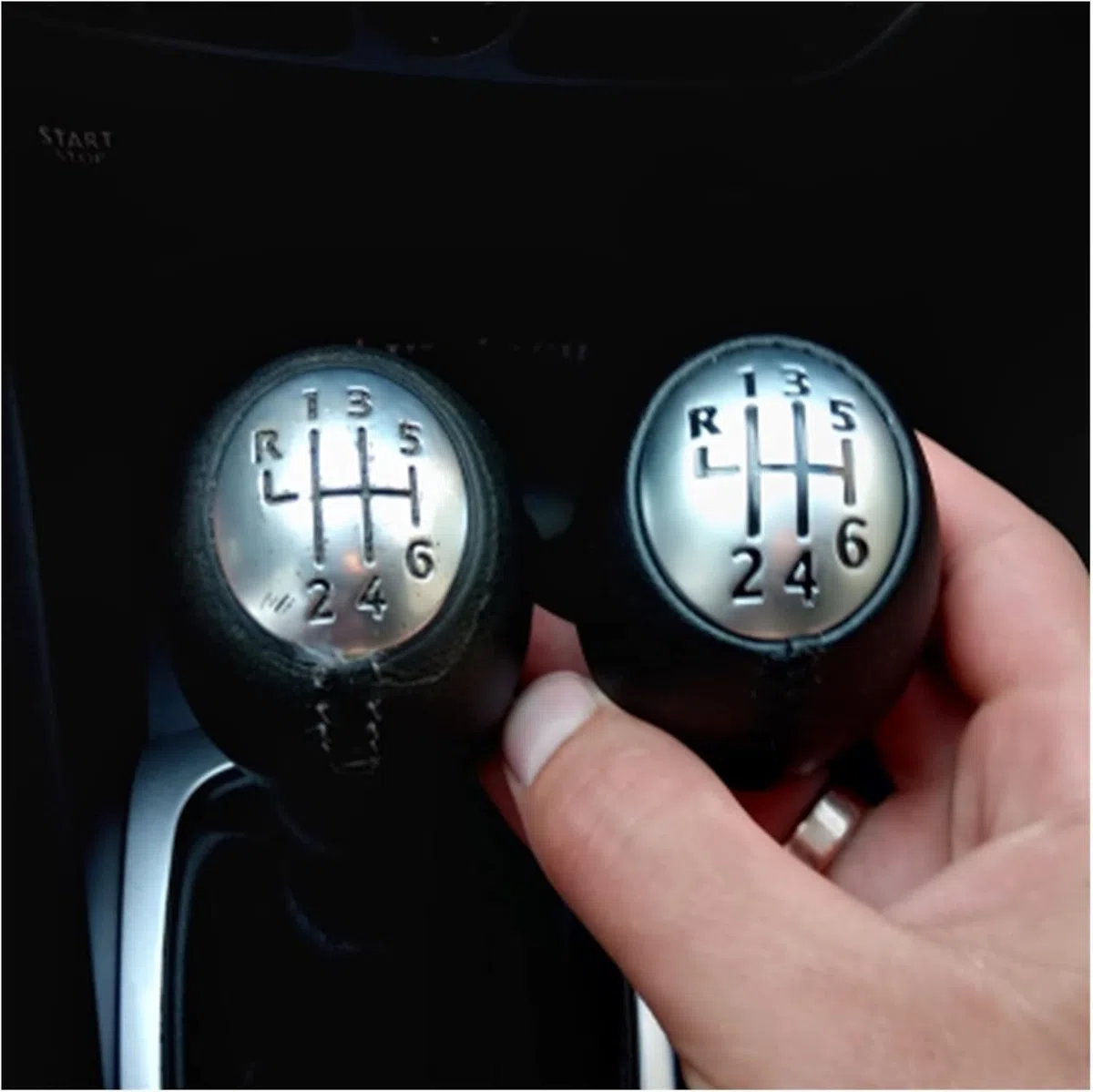 Pomos Palanca Cambios Perilla De Palanca De Cambios, Manillar De Cuero Para Renault,Para Megane MK3, Para Clio, Para Laguna 6 Speed Gear Shift Knob