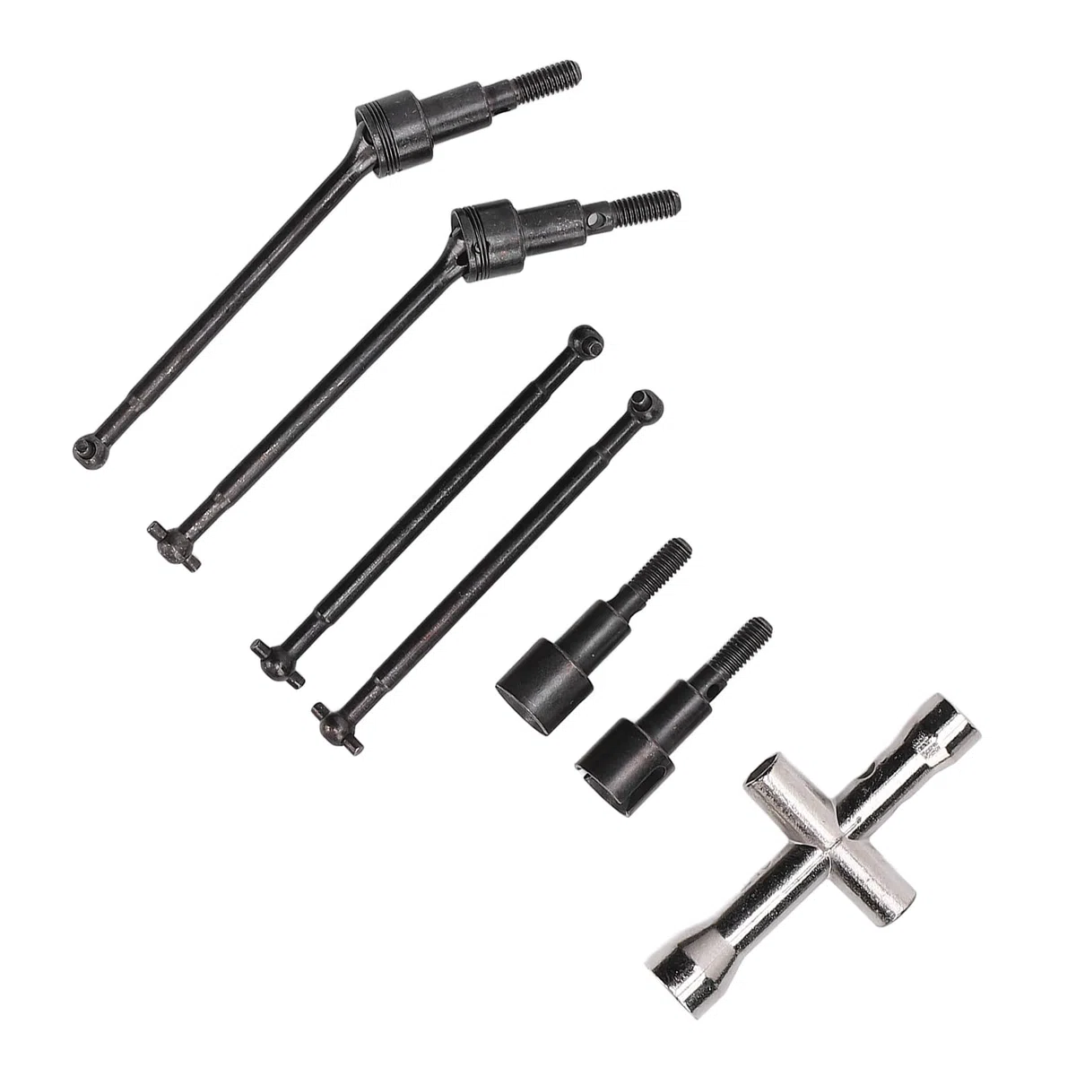 RiToEasysports Kit de Eje de Transmisión de Acero para Automóvil RC, Transferencia de Torsión Lisa de Reemplazo del Eje Trasero Delantero para 16101 16102 16210, Instalación Fácil, Transferencia de